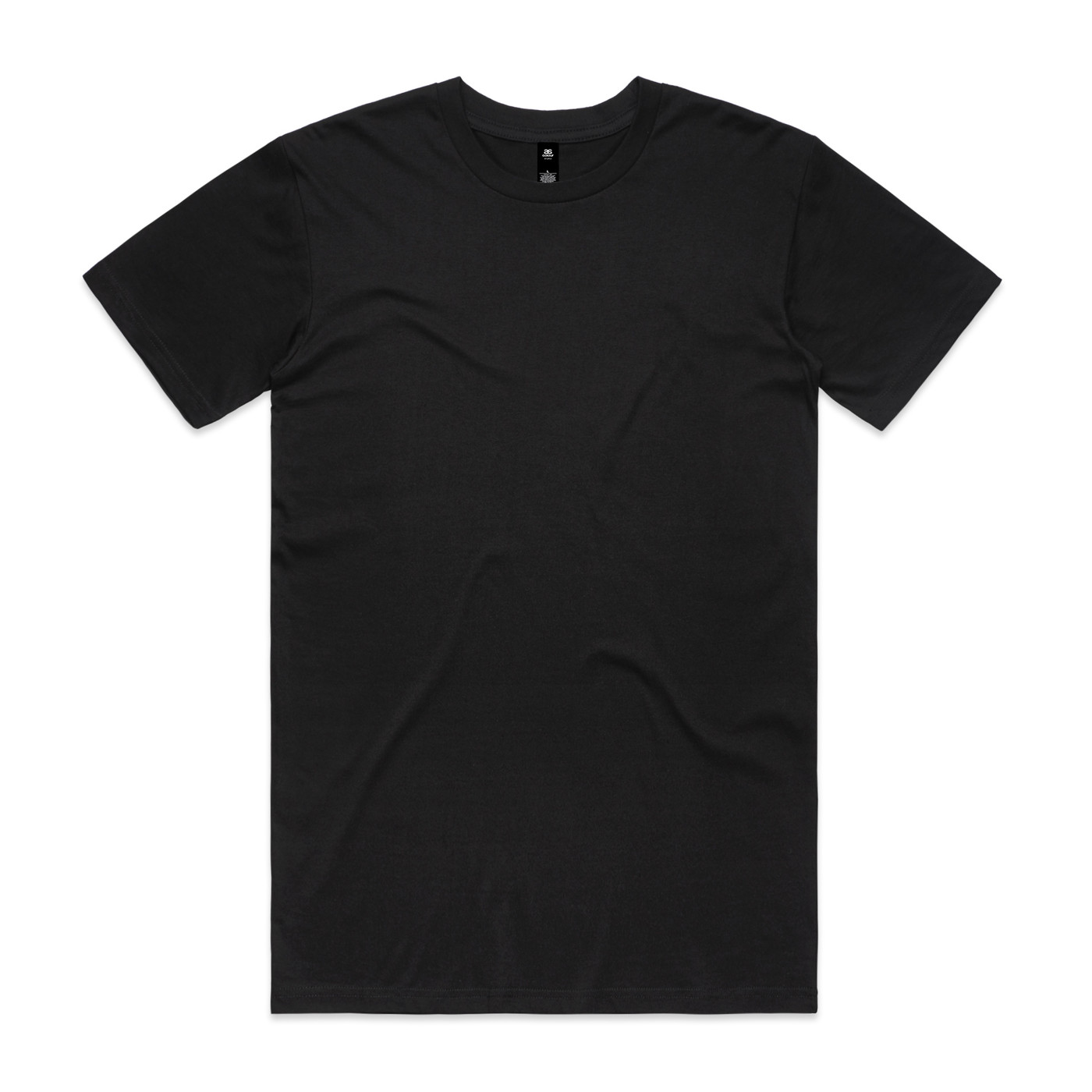 AS Colour Staple Tee 5001 in Black, unmarked, before embroidery.